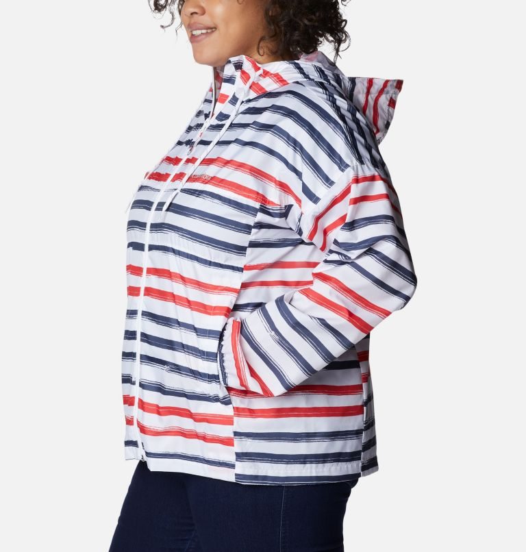 Columbia Flash Challenger Novelty Windbreaker Jakke Dame Stripete | Plus Size 52310G